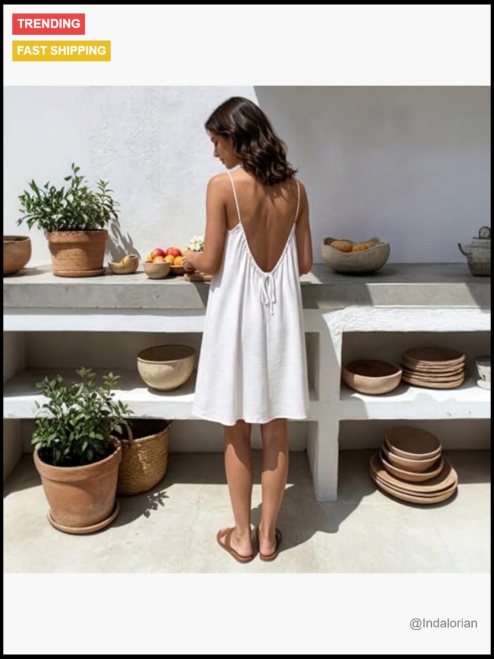 Backless Cami Maxi Sundress Flowy Beach Cover Up Boho Sexy Open Back Dress - Picture 4 of 7
